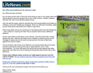 Illustration for article titled Anti-Abortion Website Whines About Being Bombed... With Glitter